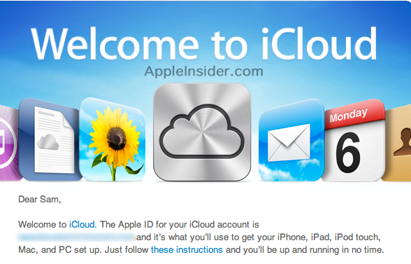 收到了來至蘋果的電子郵件，通至他 iCloud 將在不久後正式啟動