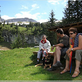 Blogoma, Tamy, Lutz und Konni auf der Aelggialp