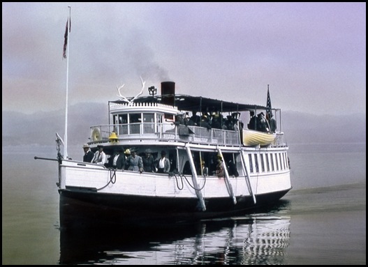 Steamboat Zillah on Yellowstone Lake;<br />Copied from Haynes original;<br />1910