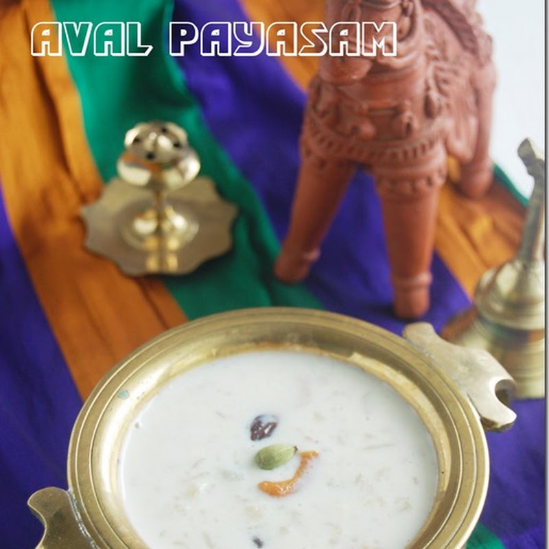 Aval payasam with almonds