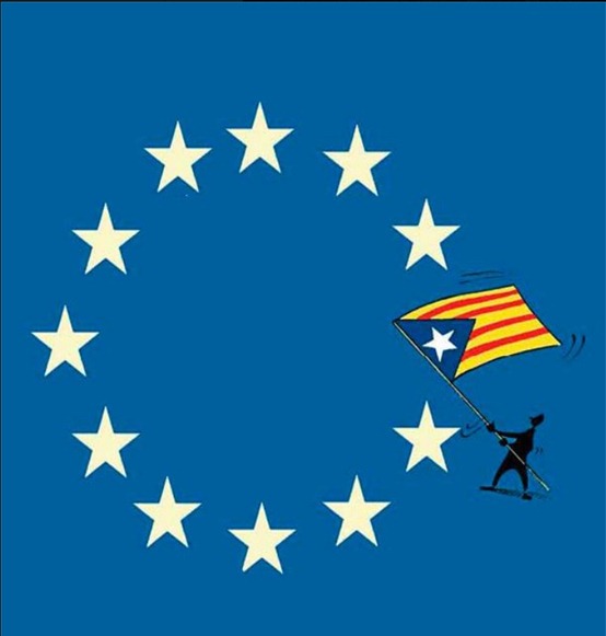 Europèu bandièra ambe l'estalada catalana