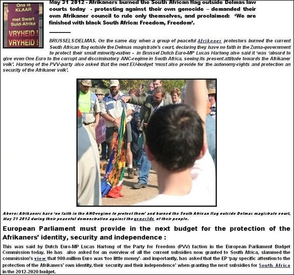 DELMAS COURT MAY 31 2012 FLAGBURNING BOTES DE GOEDE MURDERS SUMMARY