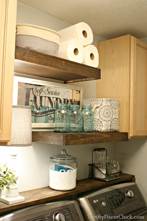 DIY  Wood Shelving  Laundry Storage  from Thrifty Decor  Chick