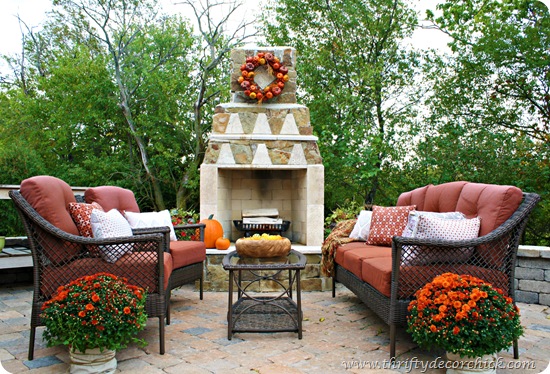 stone patio outdoor fireplace
