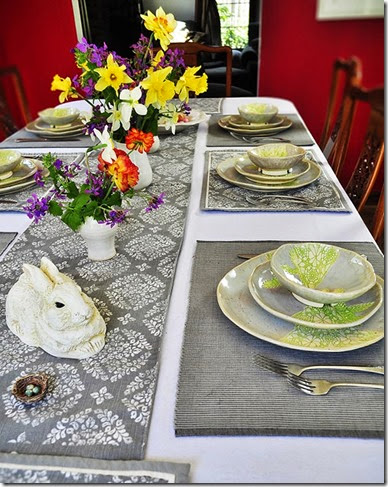 Modern Lace dinnerware Easter table