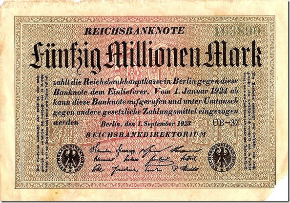 50 Million Mark Weimar Republic