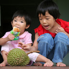 Then we found a durian in front of our house. Is that complimentary fruit?