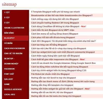 Hướng dẫn tạo sitemap cực đẹp cho Blogspot Hướng dẫn tạo sitemap cực đẹp cho Blogspot