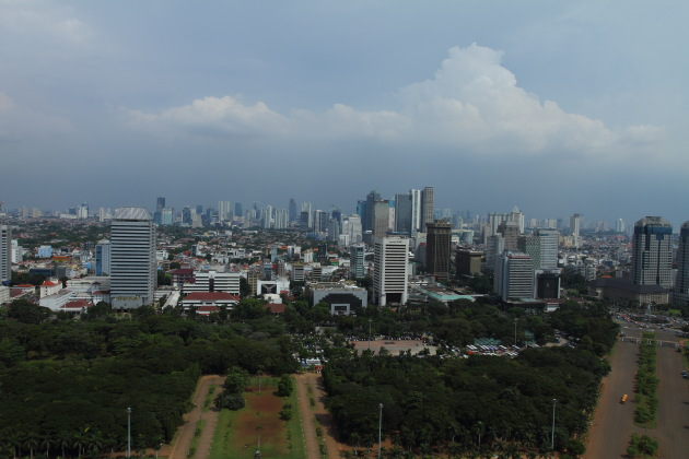 Jakarta aerial view from Monument Nasional
