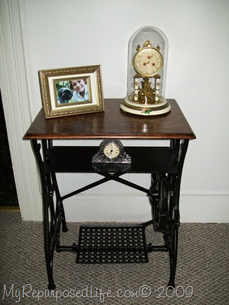 antique sewing machine table