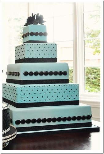 The Square Teal and Black Cake