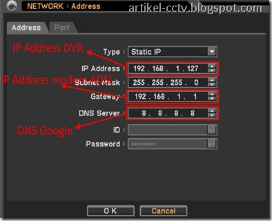 menu ip address dvr