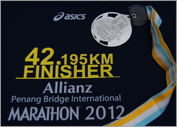 Penang Bridge International Marathon 2012 Finiasher T & Medal