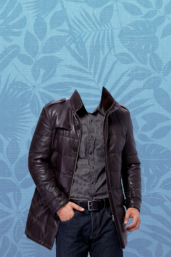 Leather Coat of Man Photo Suit