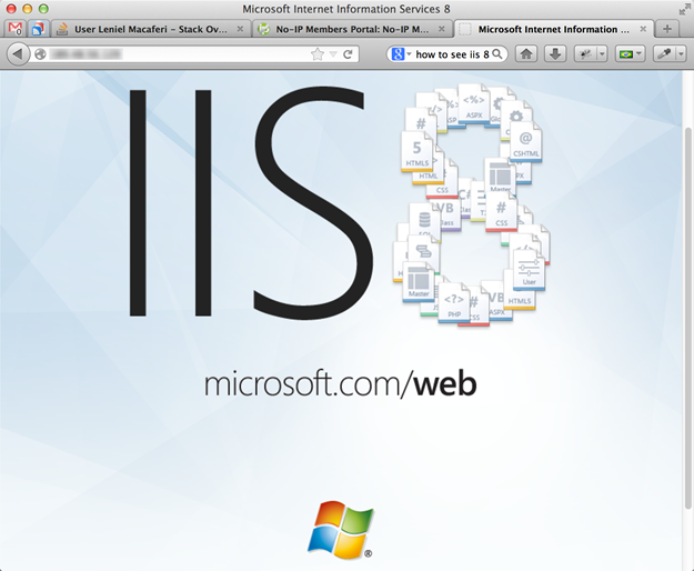 IIS 8 Default Web Site page