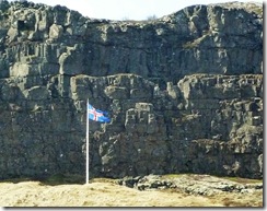 thingvellir National Park flag and law stone