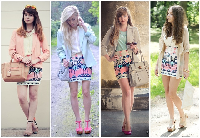 Bershka 2012 Summer Tribal Prints Mini Skirt 20 Looks SAMEorNOT by Sheena 宣娜:街拍穿搭 撞衫