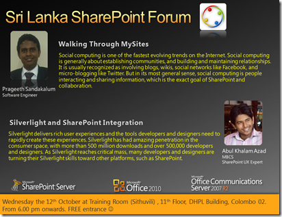 08 - SriLankaSharePointForum - 12th October 2011