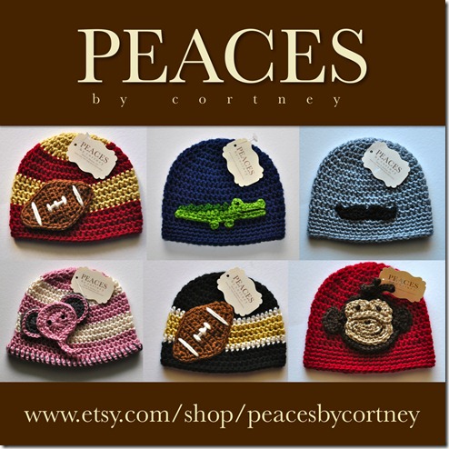 Peaces By Cortney: Handmade Crochet Hats & Beanies {GIVEAWAY}