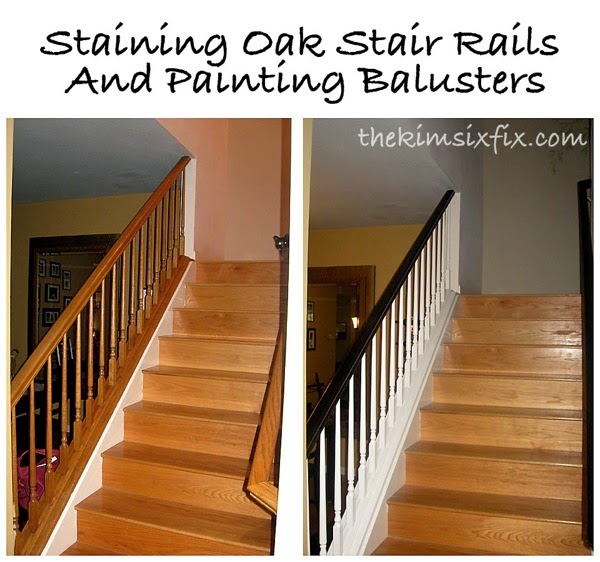 Updating oak stair rails