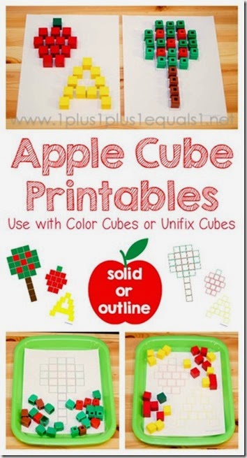 apple cube printable mats #preschool #apples #math #kindergarten apple cube printable mats #preschool #apples #math #kindergarten
