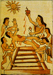 c0 depiction of Mayan human sacrifice