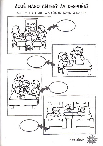 Resultado de imagen de ficha ANTES Y DESPUES   para colorear