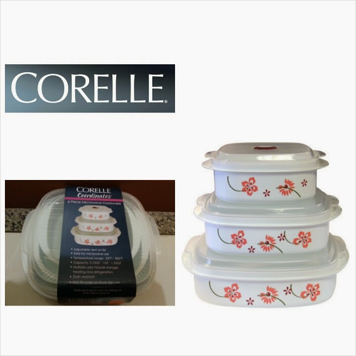 CORELLE COORDINATES 6 PIECE MICROWAVE COOKWARE SHANTEK COLLECTION