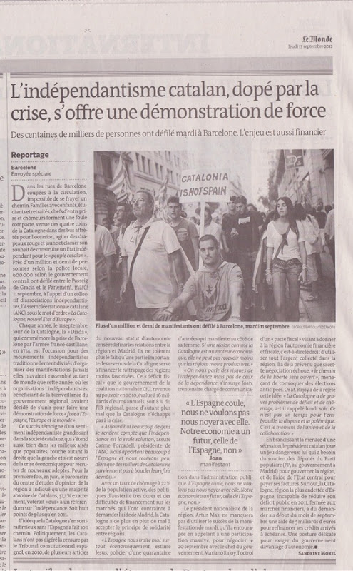 article Le Monde a prepaus de la manifestacion del 110912