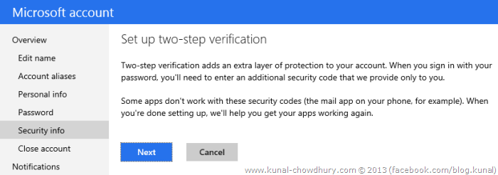 2. Set up two-step verification