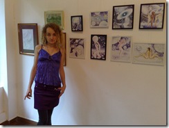 Artista Corina Chirila la vernisajul salonului de grafica din Herastrau 16 Iunie 2011