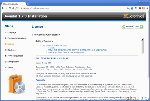pasang Joomla! 1.7 - skrin lesen sumber terbuka
