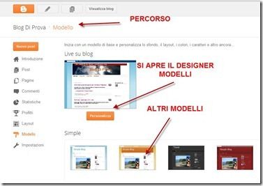 modelli blogger designer personalizza