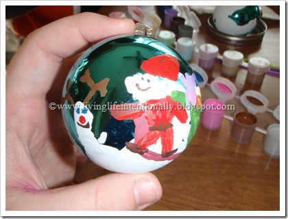 Santa Hand Art Ball Ornament