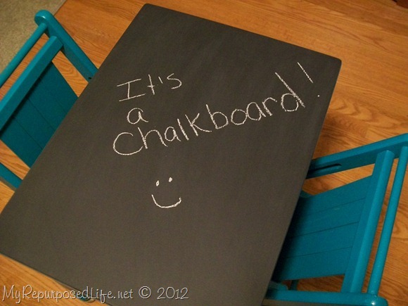 kids chalkboard table