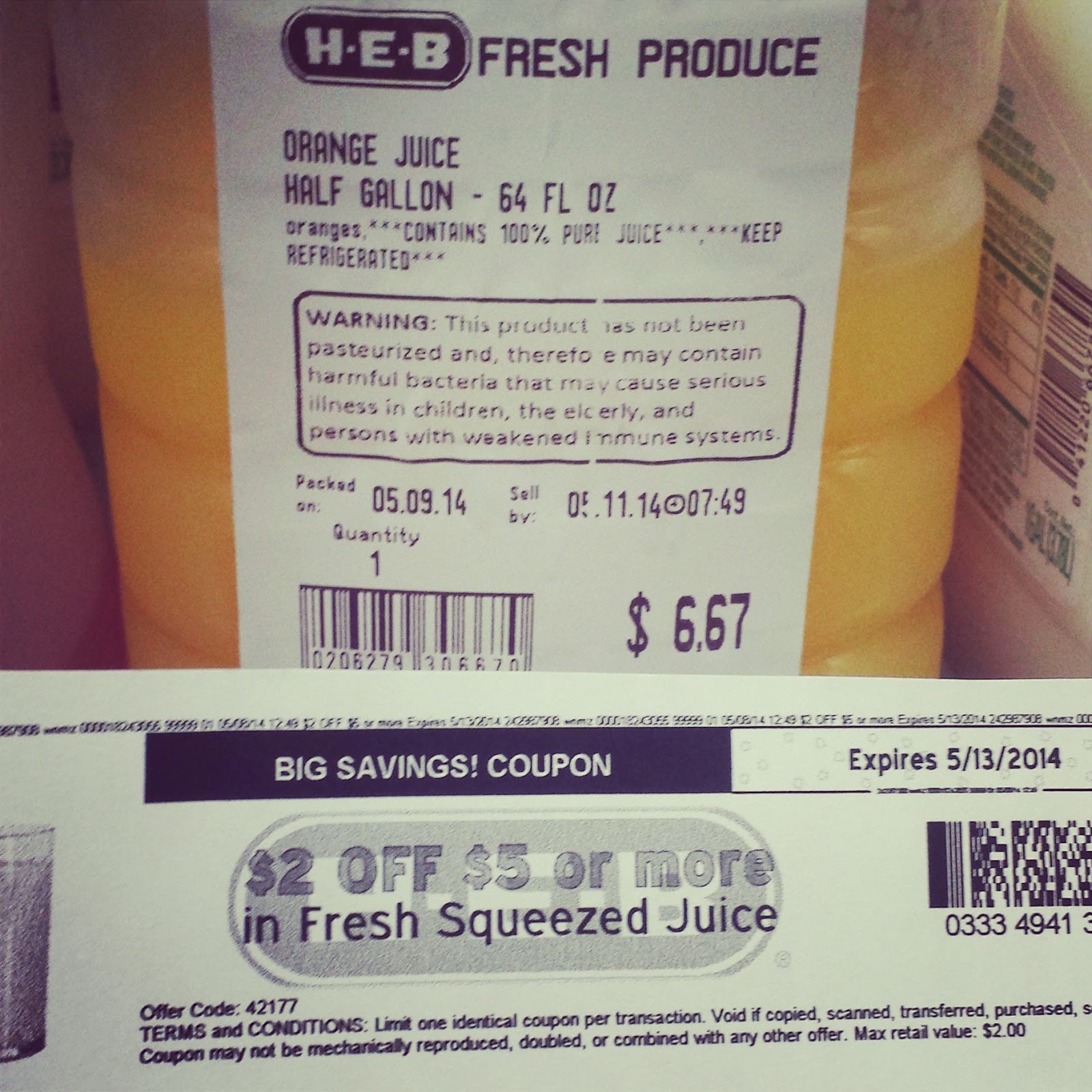 Melissa's Coupon Bargains 2 off any 5+ Freshly Squeezed Orange Juice