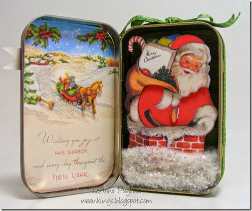 LeAnne Pugliese WeeInklings Inside Vintage Christmas Altoid Tin Altered Art Crafty Secrets 2014