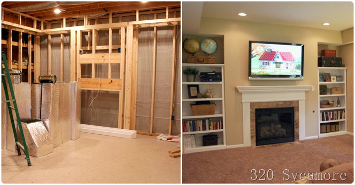 family room before after