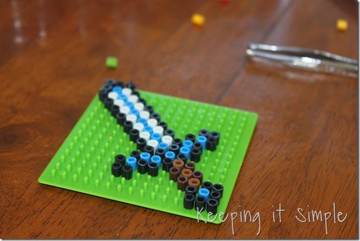 Minecraft Kids Craft Idea: Melty Bead Tools #kidscraft #minecraft
