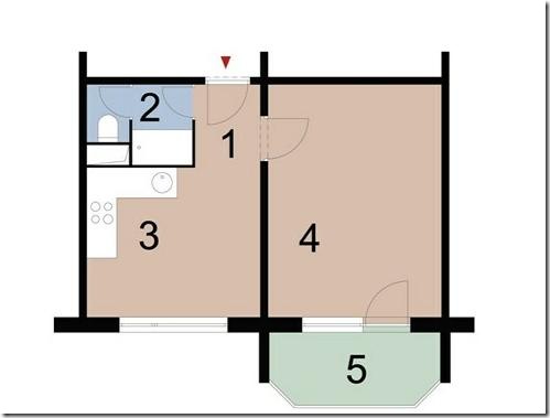 дизайн проект однокомнатной квартиры 6