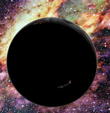 ilustração de um exoplaneta vagando no espaço