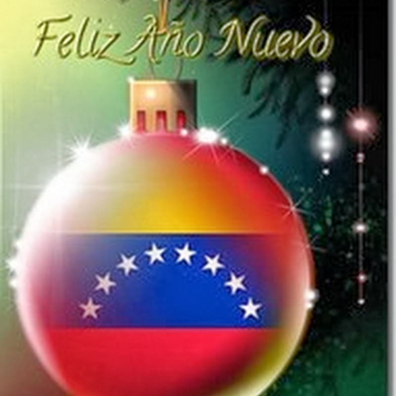 Feliz año nuevo Venezuela con bola de Navidad