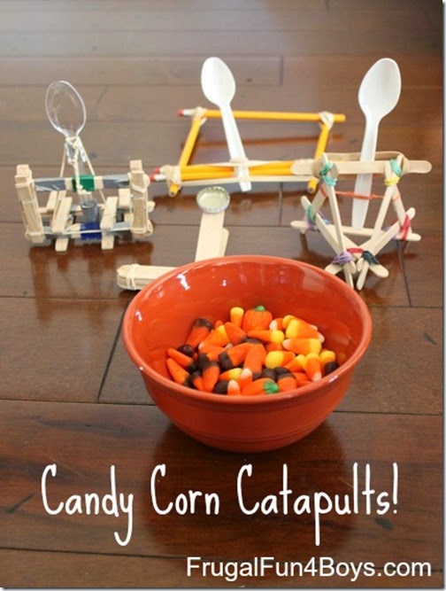 Candy Corn Catapults #fall #kidsactivities #science #math #homeschool Candy Corn Catapults #fall #kidsactivities #science #math #homeschool