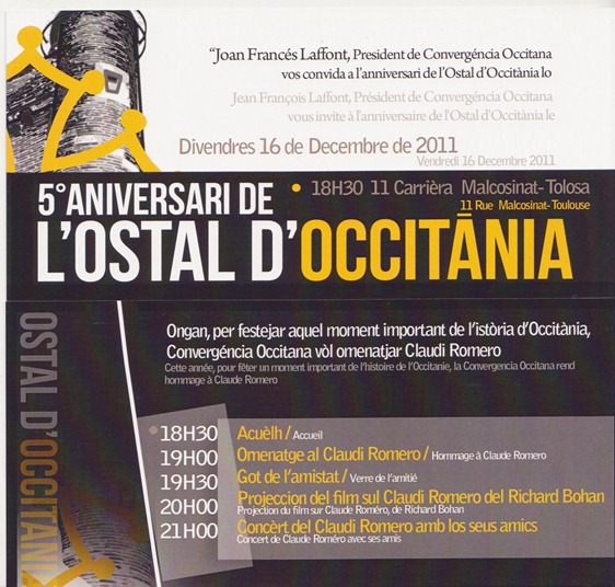 16 de decembre Occitan d'Ostal 5en aniversari