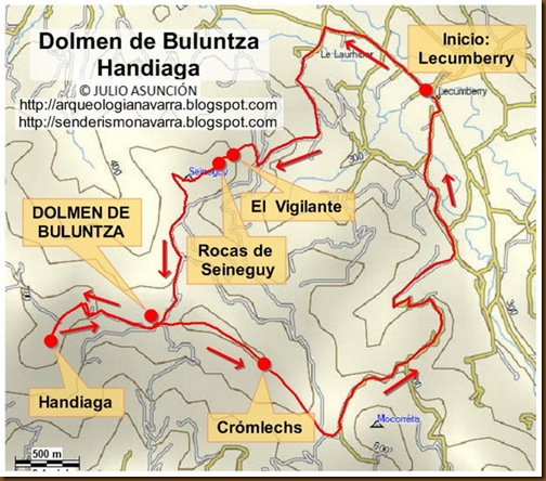 Mapa dolmen Buluntza