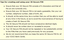 3d secure pin creation instructions