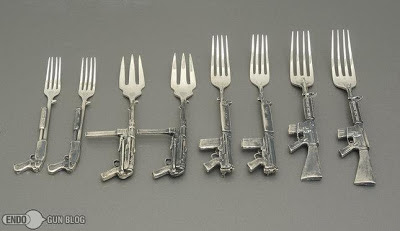 Assault Forks Shotgun, AR-15, AK-47, silverware to die for