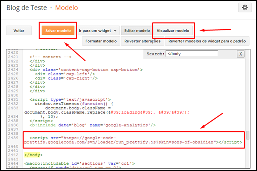Prettify Syntax Highlighter no Blogger - Visual Dicas