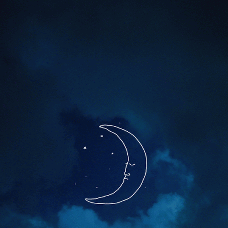 gif Luna dibujada en el cielo