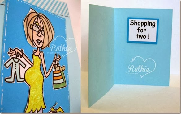 Bugaboo Digital Stamps - Pregnancy Shopping for two - Baby Shower Card - Latinas Arts and Crafts - Ruthie Lopez DT 2